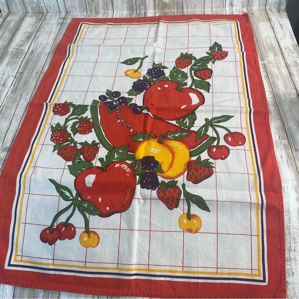 Vintage Style Colorful Tea Towels - Set of 3 100% Cotton Retro Kitchen Linens - Picture 8 of 13